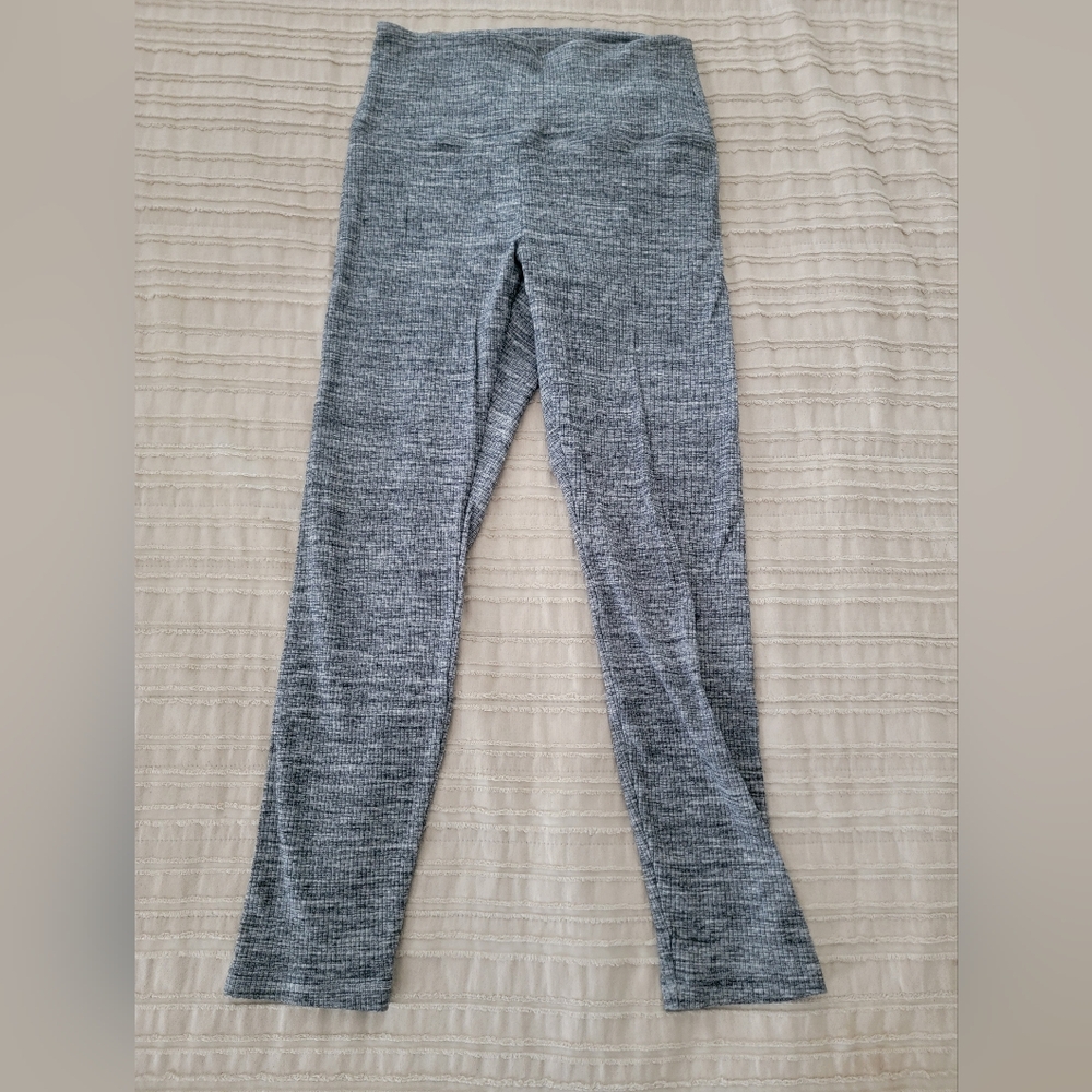 PINK Victoria's Secret Yoga Ribbed Leggings | Black & Gray | Size M